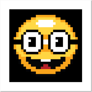 Pixel Nerdy Glasses Emoji Posters and Art